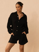 Cargar imagen en el visor de la galería, Camisa Higuera Black Linen