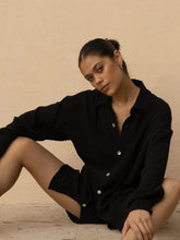 Cargar imagen en el visor de la galería, Camisa Higuera Black Linen
