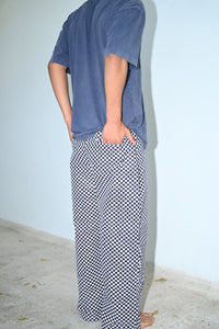 Checkered doble knee pants