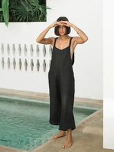 Cargar imagen en el visor de la galería, Black Linen Jumpsuit