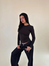 Cargar imagen en el visor de la galería, Long Sleeve Bamboo Shirt Negro